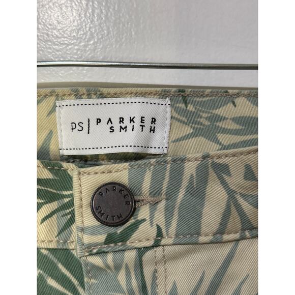 Parker Smith Palm Springs Green Leaf Print Ava Crop Skinny Jeans Size 30 EUC - Picture 3 of 14